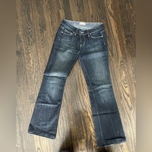 Paige Laurel Canyon low rise boot cut Jeans. Dark wash. Size 27.